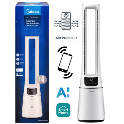 MIDEA DC MOTOR BLADELESS Fan With Air Purifier MAM060CPAPWH WHITE